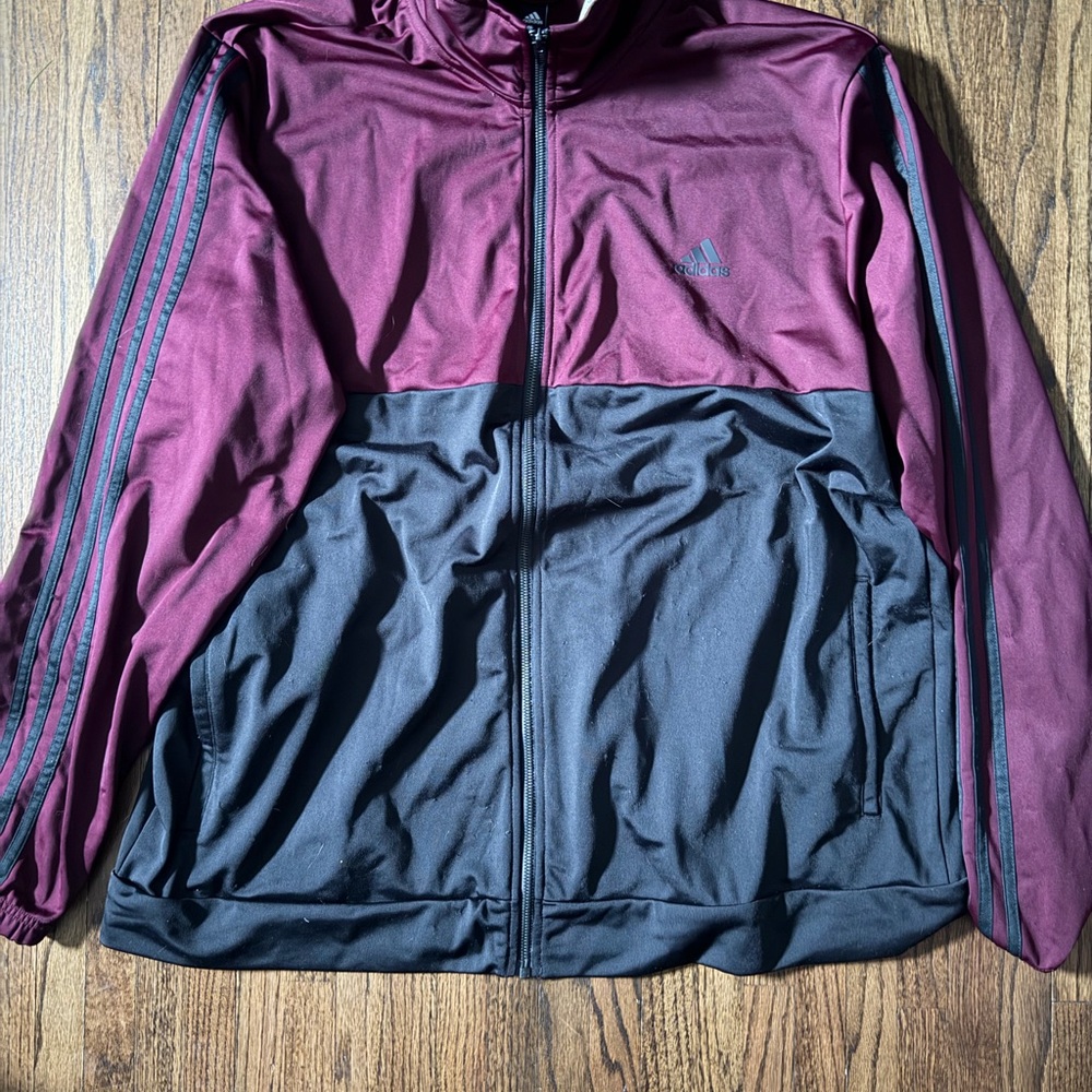 adidas Men's Maroon and Black Performance Jacket